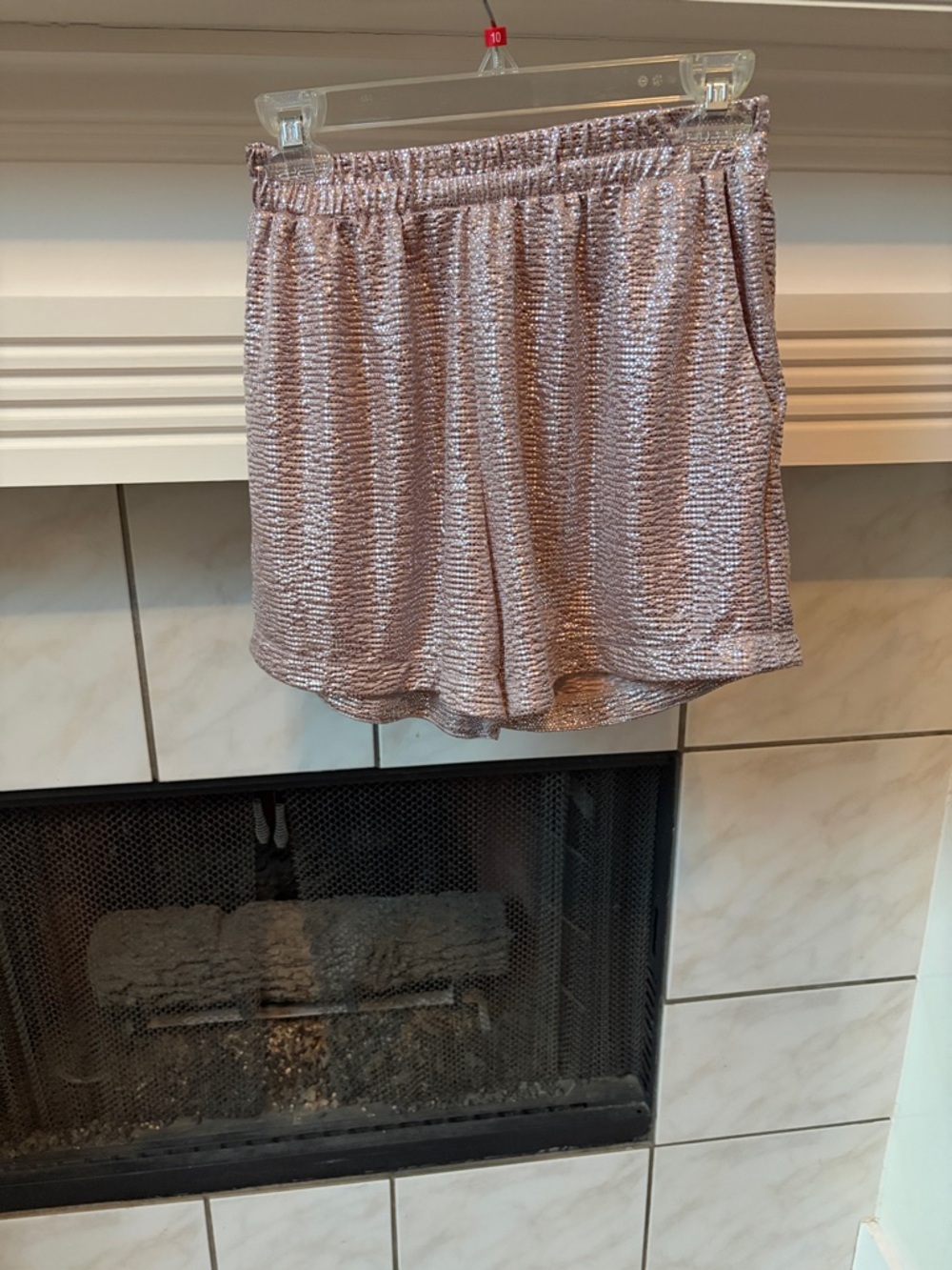 Shimmery Pink Metallic Lounge Shorts